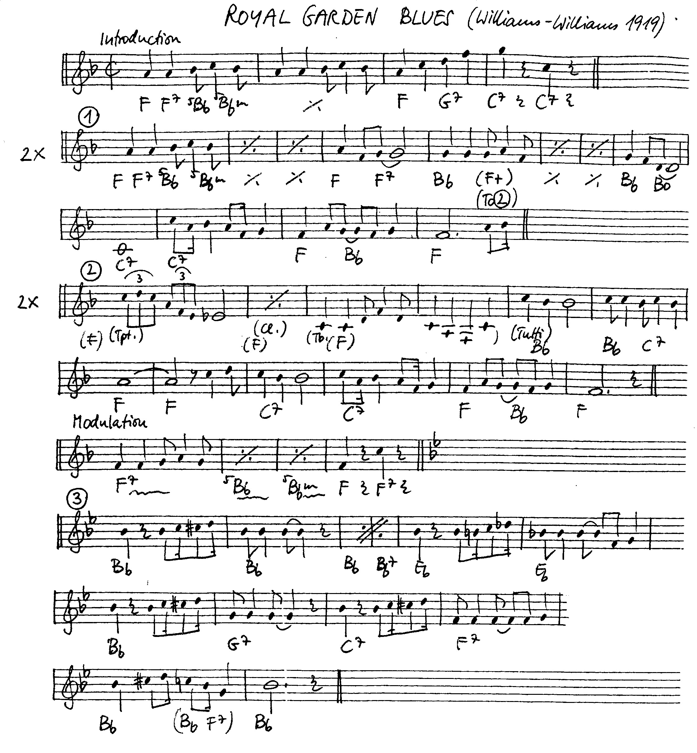 royal garden blues leadsheet – book us for your next 20s or gatsby event